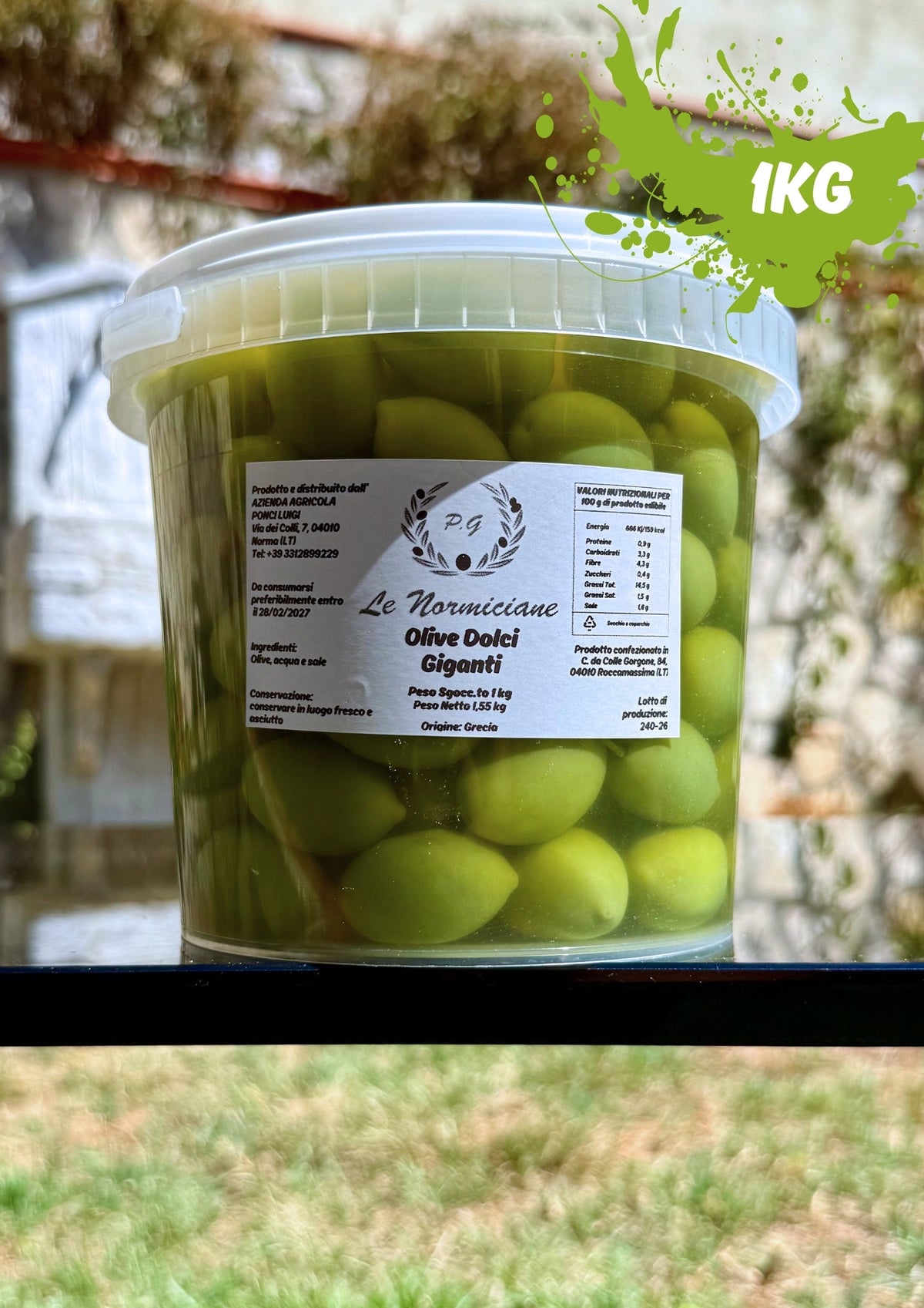 Secchiello di Olive Dolci Giganti Le Olive Normiciane